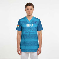 Custom India Football 2026 Scrub Top Come On Blue Tigresses - Blue Version