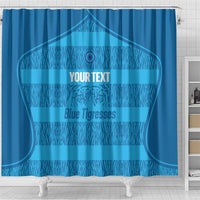 Custom India Football 2026 Shower Curtain Come On Blue Tigresses - Blue Version