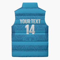 Custom India Football 2026 Sleeveless Puffer Jacket Come On Blue Tigresses - Blue Version