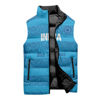 Custom India Football 2026 Sleeveless Puffer Jacket Come On Blue Tigresses - Blue Version