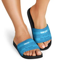 Custom India Football 2026 Slide Sandals Come On Blue Tigresses - Blue Version