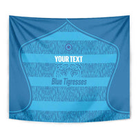 Custom India Football 2026 Tapestry Come On Blue Tigresses - Blue Version