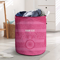 Custom India Football 2026 Laundry Basket Come On Blue Tigresses - Pink Version