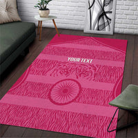 Custom India Football 2026 Area Rug Come On Blue Tigresses - Pink Version