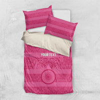 Custom India Football 2026 Bedding Set Come On Blue Tigresses - Pink Version