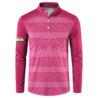 Custom India Football 2026 Button Sweatshirt Come On Blue Tigresses - Pink Version