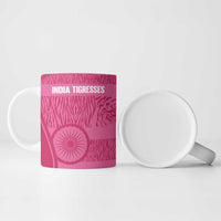Custom India Football 2026 Ceramic Mug Come On Blue Tigresses - Pink Version