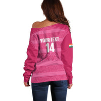 Custom India Football 2026 Off Shoulder Sweater Come On Blue Tigresses - Pink Version