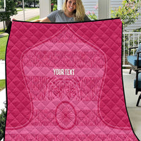 Custom India Football 2026 Quilt Come On Blue Tigresses - Pink Version