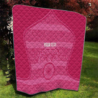 Custom India Football 2026 Quilt Come On Blue Tigresses - Pink Version