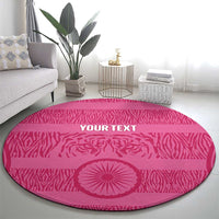 Custom India Football 2026 Round Carpet Come On Blue Tigresses - Pink Version