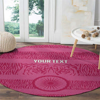 Custom India Football 2026 Round Carpet Come On Blue Tigresses - Pink Version