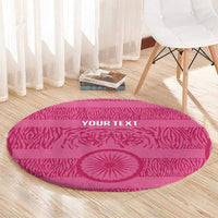 Custom India Football 2026 Round Carpet Come On Blue Tigresses - Pink Version