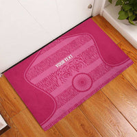 Custom India Football 2026 Rubber Doormat Come On Blue Tigresses - Pink Version