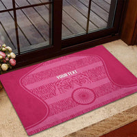 Custom India Football 2026 Rubber Doormat Come On Blue Tigresses - Pink Version