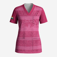 Custom India Football 2026 Scrub Top Come On Blue Tigresses - Pink Version