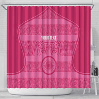 Custom India Football 2026 Shower Curtain Come On Blue Tigresses - Pink Version