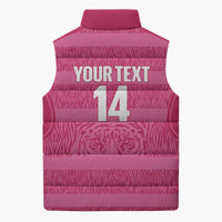 Custom India Football 2026 Sleeveless Puffer Jacket Come On Blue Tigresses - Pink Version