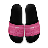 Custom India Football 2026 Slide Sandals Come On Blue Tigresses - Pink Version