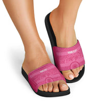 Custom India Football 2026 Slide Sandals Come On Blue Tigresses - Pink Version