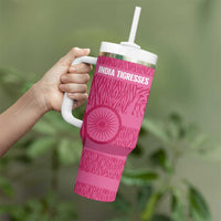 Custom India Football 2026 Tumbler With Handle Come On Blue Tigresses - Pink Version