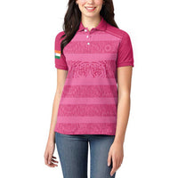Custom India Football 2026 Women Polo Shirt Come On Blue Tigresses - Pink Version