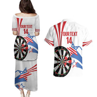 Custom United States Darts Couples Matching Puletasi and Hawaiian Shirt USA Go Champions