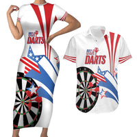 Custom United States Darts Couples Matching Short Sleeve Bodycon Dress and Hawaiian Shirt USA Go Champions