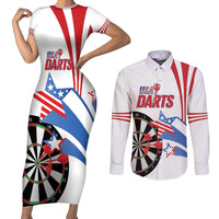 Custom United States Darts Couples Matching Short Sleeve Bodycon Dress and Long Sleeve Button Shirt USA Go Champions
