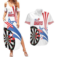 Custom United States Darts Couples Matching Summer Maxi Dress and Hawaiian Shirt USA Go Champions