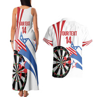 Custom United States Darts Couples Matching Tank Maxi Dress and Hawaiian Shirt USA Go Champions