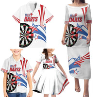 Custom United States Darts Family Matching Puletasi and Hawaiian Shirt USA Go Champions