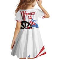 Custom United States Darts Kid Short Sleeve Dress USA Go Champions