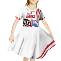 Custom United States Darts Kid Short Sleeve Dress USA Go Champions