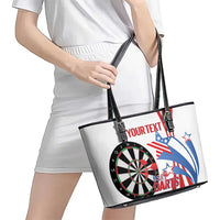Custom United States Darts Leather Tote Bag USA Go Champions