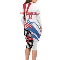 Custom United States Darts Long Sleeve Bodycon Dress USA Go Champions