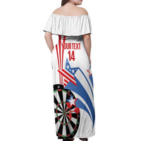 Custom United States Darts Off Shoulder Maxi Dress USA Go Champions