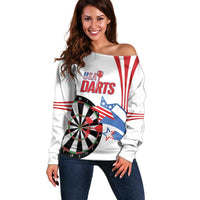 Custom United States Darts Off Shoulder Sweater USA Go Champions