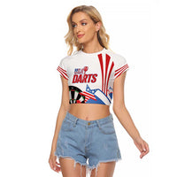 Custom United States Darts Raglan Cropped T Shirt USA Go Champions