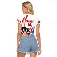 Custom United States Darts Raglan Cropped T Shirt USA Go Champions