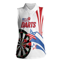 Custom United States Darts Women Sleeveless Polo Shirt USA Go Champions