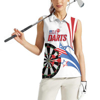 Custom United States Darts Women Sleeveless Polo Shirt USA Go Champions