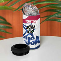 Custom United States Darts 4 in 1 Can Cooler Tumbler Come On USA Curve Style
