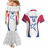 Custom United States Darts Couples Matching Mermaid Dress and Hawaiian Shirt Come On USA Curve Style
