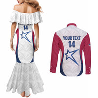 Custom United States Darts Couples Matching Mermaid Dress and Long Sleeve Button Shirt Come On USA Curve Style