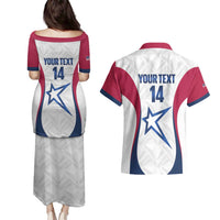 Custom United States Darts Couples Matching Puletasi and Hawaiian Shirt Come On USA Curve Style