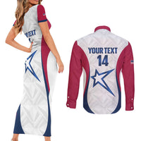 Custom United States Darts Couples Matching Short Sleeve Bodycon Dress and Long Sleeve Button Shirt Come On USA Curve Style