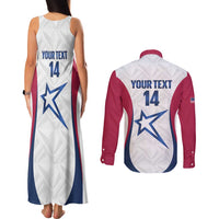 Custom United States Darts Couples Matching Tank Maxi Dress and Long Sleeve Button Shirt Come On USA Curve Style