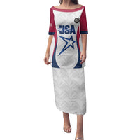 Custom United States Darts Family Matching Puletasi and Hawaiian Shirt Come On USA Curve Style