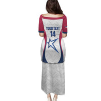 Custom United States Darts Family Matching Puletasi and Hawaiian Shirt Come On USA Curve Style